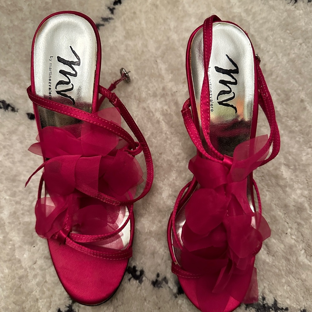 Martinez Valero Pink Strappy Women's Heels